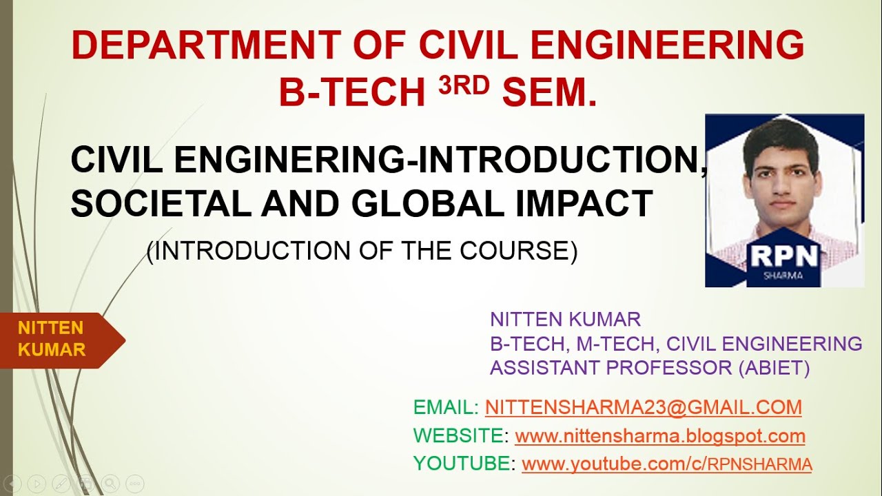 0 INTRODUCTION OF THE COURSE (CE-Introduction, Societal & Global Impact) B-TECH 3rd SEM PTU SYLLABUS