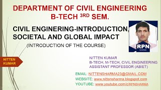 0 INTRODUCTION OF THE COURSE (CE-Introduction, Societal & Global Impact) B-TECH 3rd SEM PTU SYLLABUS