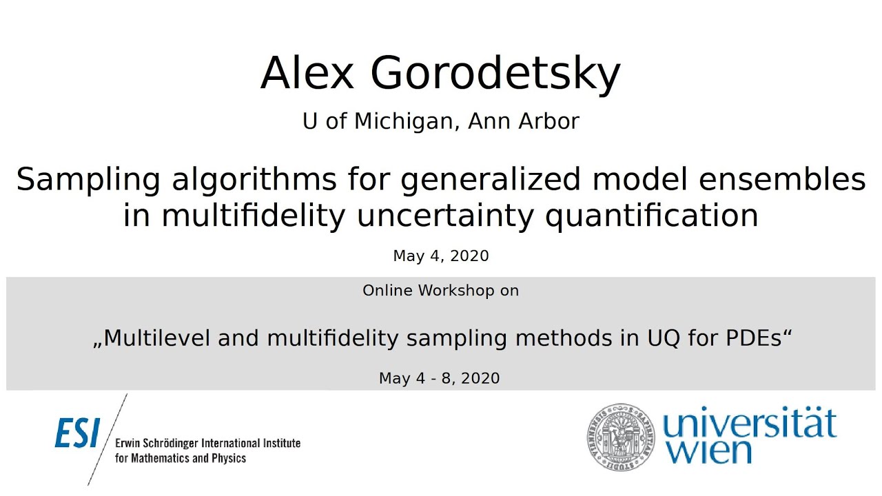 Alex Gorodetsky - Sampling algorithms for generalized model ensembles