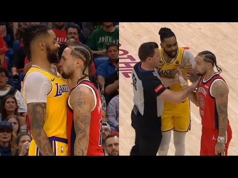Jose Alvarado gets in D'Angelo Russell's face and they get chippy 👀