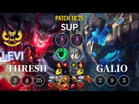 GAM Levi Thresh vs Galio Sup - KR Patch 10.25