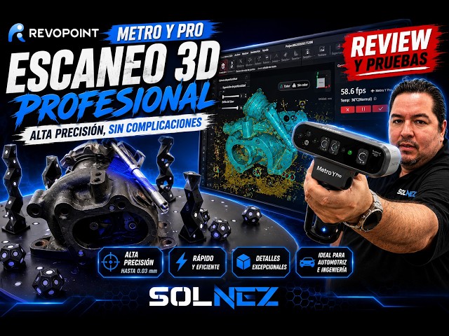 Vídeo relacionado con Revopoint MetroX Pro Escáner 3D para impresión 3D, precisión industrial 0,01 mm, 4 modos de escaneo, pantalla compartida interactiva, a todo color, para ingeniería inversa y modelado digital, ESTÁNDAR