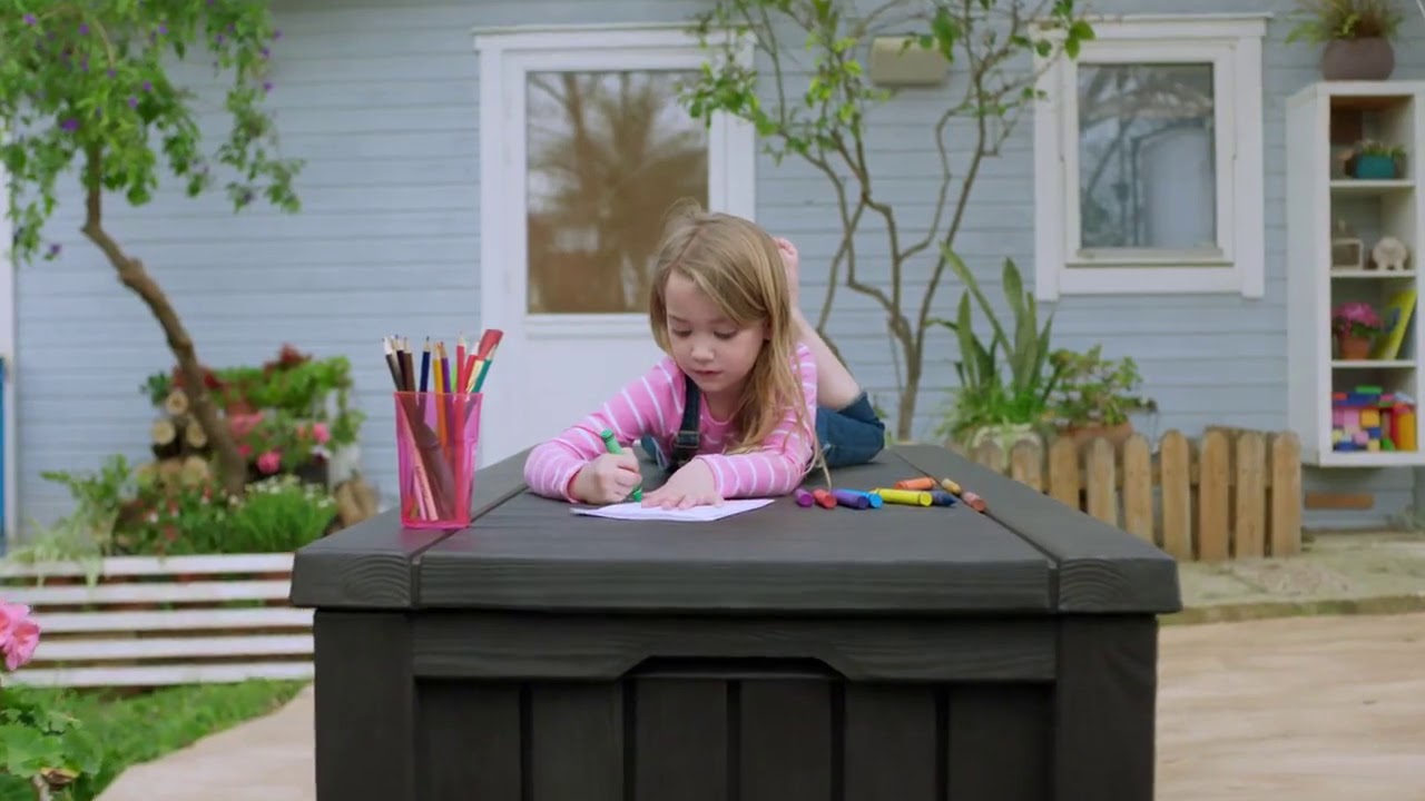 KETER ROCKWOOD CUSHION BOX 155X72.4X64.4CM 570L BROWN