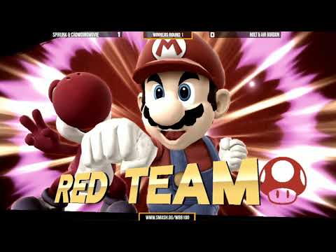 WBB #100  CrowdingMovie & Spirunk vs H0lt & Air Gordon   Winners Round 1   Smash 4 Doubles