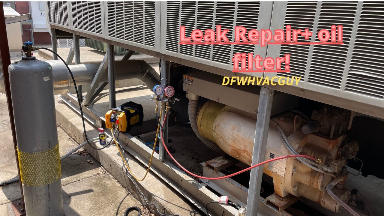 Trane RTAC Leak Repair + Oil Filter Part 1