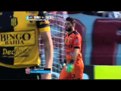 Gol de Rasic. Arsenal 2 - Olimpo 1. Fecha 25. Primera División 2015. FPT.
