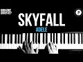 Adele - Skyfall Karaoke SLOWER Acoustic Piano Instrumental LOWER KEY