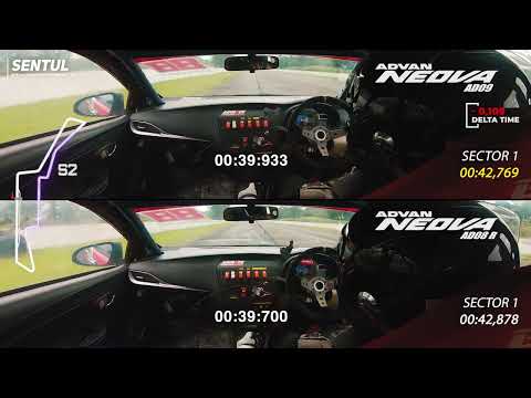 Onboard Video Comparison Yokohama ADVAN Neova AD09 vs AD08R Sentul International Circuit