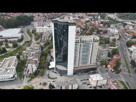Flying over Tuzla , Bosnia and Herzegovina with my DJI 3 Mini .