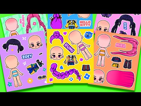 KPOP DEMON HUNTERS Sticker Book Rumi Zoey Mira / ASMR #sanrio #huntrix
