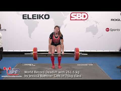World Record Deadlift with 261.5 kg by Jessica Buettner CAN in 76kg class