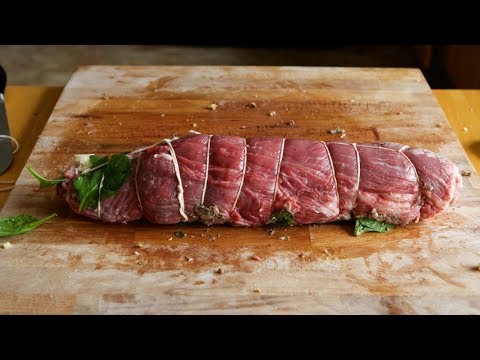 How to roll a stuffed flank steak