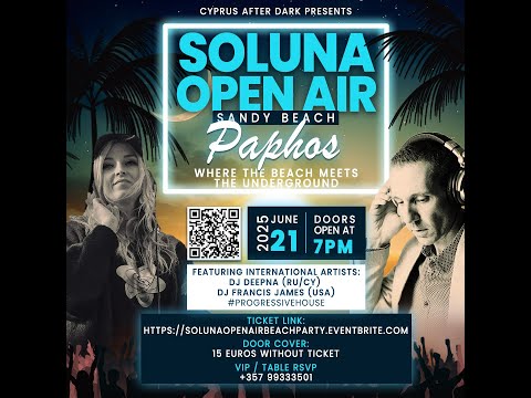 Soluna Open Air 2025 🌕 | Epic Beach Party at Sandy Beach, Paphos | Progressive House Event!
