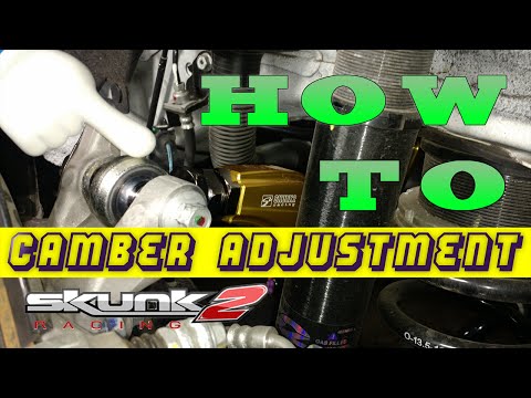 Part of a video titled How To Adjust Camber - Honda Civic - Skunk2 - YouTube