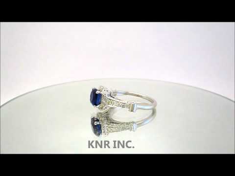 CUSHION CUT SAPPHIRE & DIAMOND DECO RING 2.56CTW - KNR INC - 17.1