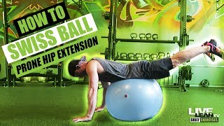 Swiss Ball Prone Hip Extension exercise video thumbnail