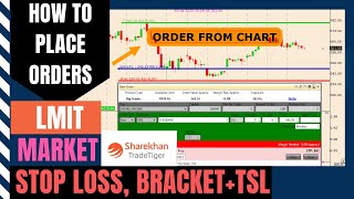 How to put bracket order in Sharekhan Tradetiger | how to place stop loss order in tradetiger