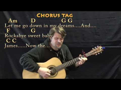 Sweet Baby James (James Taylor) Fingerstyle Guitar Cover Lesson with Chords/Lyrics - Capo 2nd