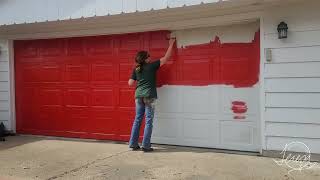 Painting a Garage Door with a 1.5 Inch Paint Brush