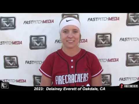 2023 Delainey Everett Pitcher and First Base Softball Skills Video - Firecrackers