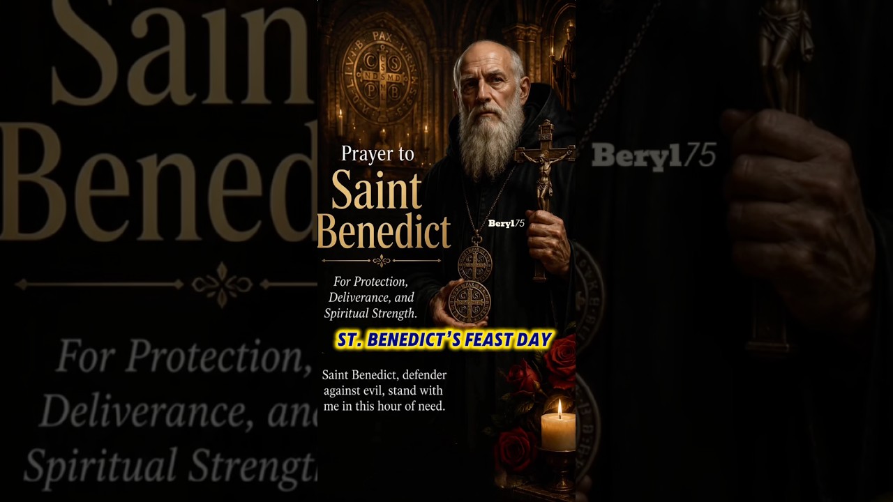 Saint Benedict, defender against evil, stand with me in this hour of need.