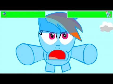 Sonic vs. Rainbow Dash with healthbars (30th Anniversary Special)