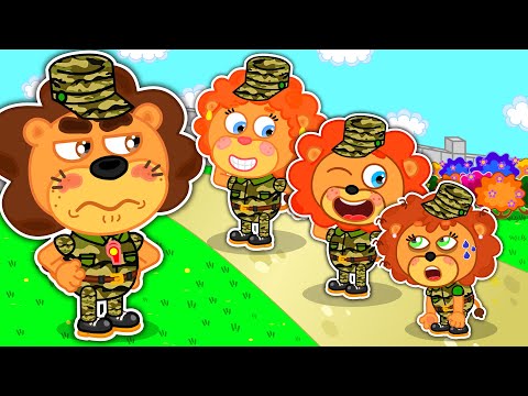Pequeño Leon | Conviértete en soldado durante 24 horas | Dibujos animados | Video Para Niños