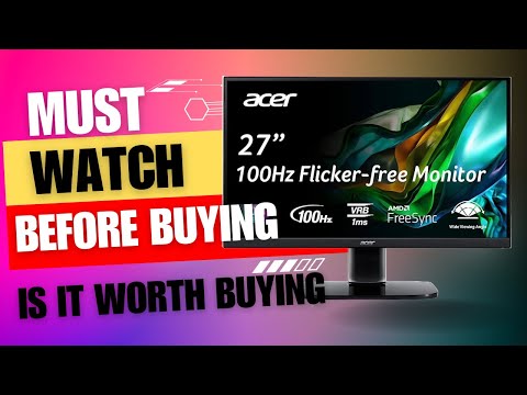 acer 27 Inch Monitor- KB272-27 Inch FHD IPS (1920 x 1080) Display, Up to 120Hz Refresh Rate, 99% sRGB, Tilt, Adaptive-Sync Support (FreeSync Compatible) 1ms (VRB), sRGB 99% Color, HDMI & VGA Ports video review thumbnail