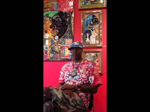 Frank d at his exhibition at gallery 1