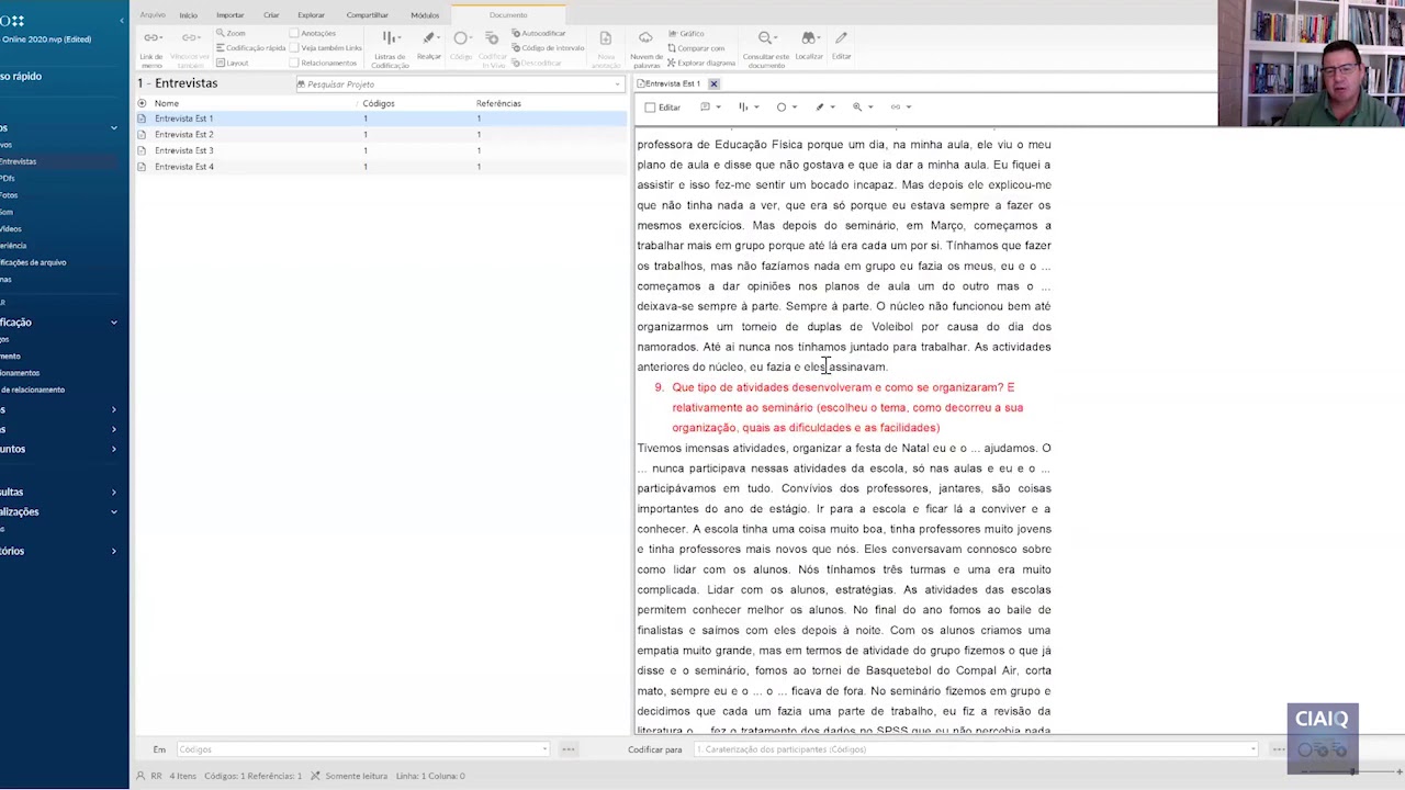 CIAIQ2020: Nuvem de Palavras com o NVivo
