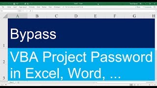 How to bypass Excel VBA Project password - accepted answer on Stackoverflow