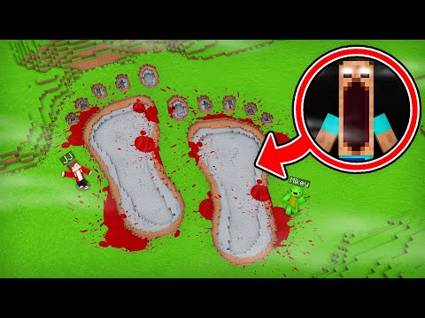 JJ and Mikey Found SCARY MONSTER FOOTPRINT? - Maizen Parody Video in Minecraft