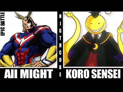 「Nightcore」→ All Might Vs Koro Sensei - (EPIC PIXEL BATTLE) - Lyrics   ✔