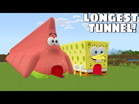 I found LONGEST BODY TUNNEL OF SPONGEBOB AND PATRICK in Minecraft - Gameplay - Coffin Meme