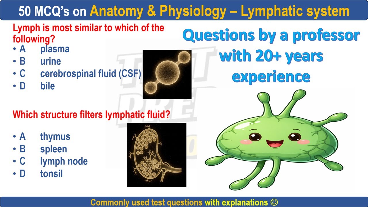 50 Lymphatic system practice questions by professor | #lymph | #lymphaticsystem #lymphatic