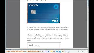 Activate Chase Debit card