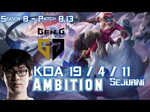 GEN Ambition SEJUANI vs KINDRED Jungle - Patch 8.13 KR Ranked