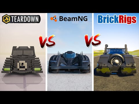 Teardown BATMOBILE vs BeamNG BATMOBILE vs Brick Rigs BATMOBILE