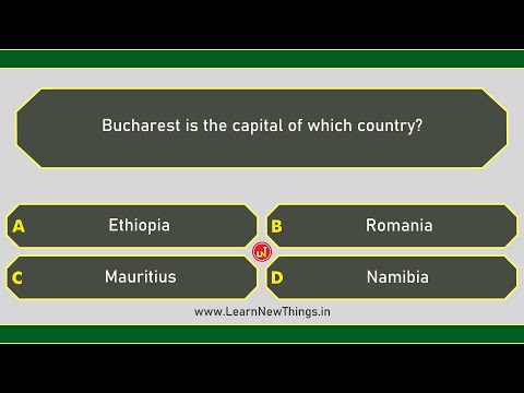 Countries & Capitals Quiz - Part 1415 - 12 Questions - World General Knowledge Quiz