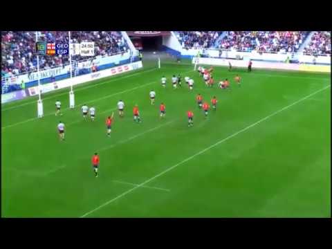 Diego Periel backhand offload creates Spain U18 try vs Georgia 2019