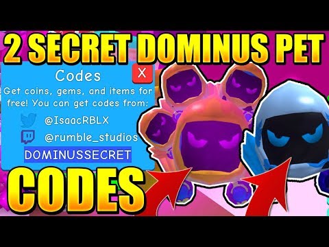 2 SECRET DOMINUS PET CODES IN BUBBLE GUM SIMULATOR! Roblox
