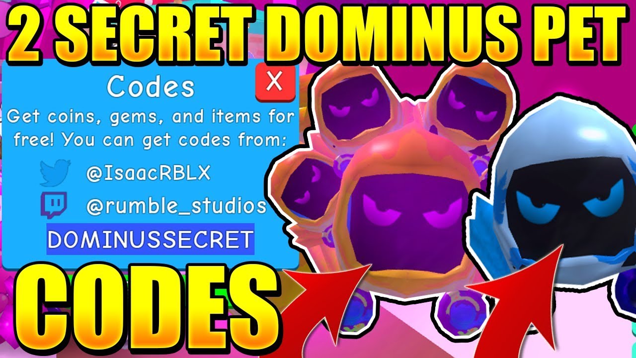 2 SECRET DOMINUS PET CODES IN BUBBLE GUM SIMULATOR! Roblox - TH-Clip