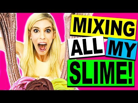 MIXING ALL MY SLIME! (CRUNCHY SLIME, FLUFFY SLIME, OREO SLIME, EDIBLE SLIME) Video