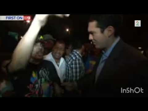 UK rapper Abdel-Majed Abdel Bary (L Jinny) shouts at the Australian Channel Nine reporter (Archive)