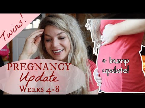Twin Pregnancy Symptoms Weeks 4-8 | Major bleeding, nausea, vomiting, showing early, etc!