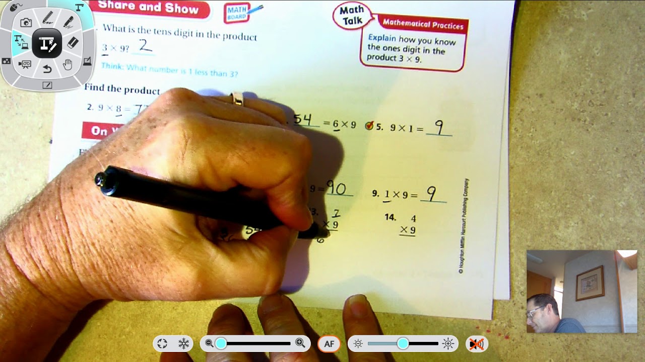 3rd grade GO Math-Lesson 4.9 Multiply with 9 pages 173-176