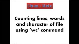 16. Count lines, words and characters of file in linux