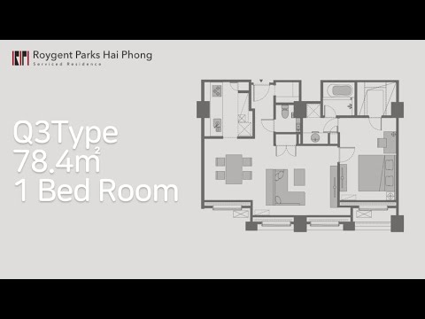 【Roygent Parks Hai Phong】Habitación de 1 dormitorio, 78,4㎡ (tipo Q3)