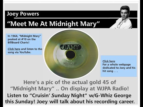 Joey Powers Midnight Mary Stereo Mix Double Vocals 2022 (1963)