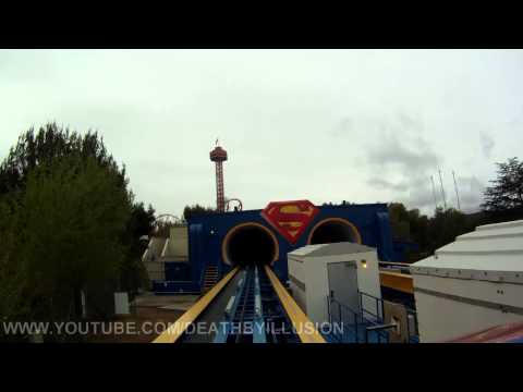 Superman Escape From Krypton  On-ride Front Seat Left Tower (HD POV) Six Flags Magic Mountain